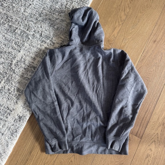 Vintage Nike Zip Up Hoodie Mens M Grey Swoosh Logo Blue Tag Y2K 00s Sweatshirt - Picture 4 of 6